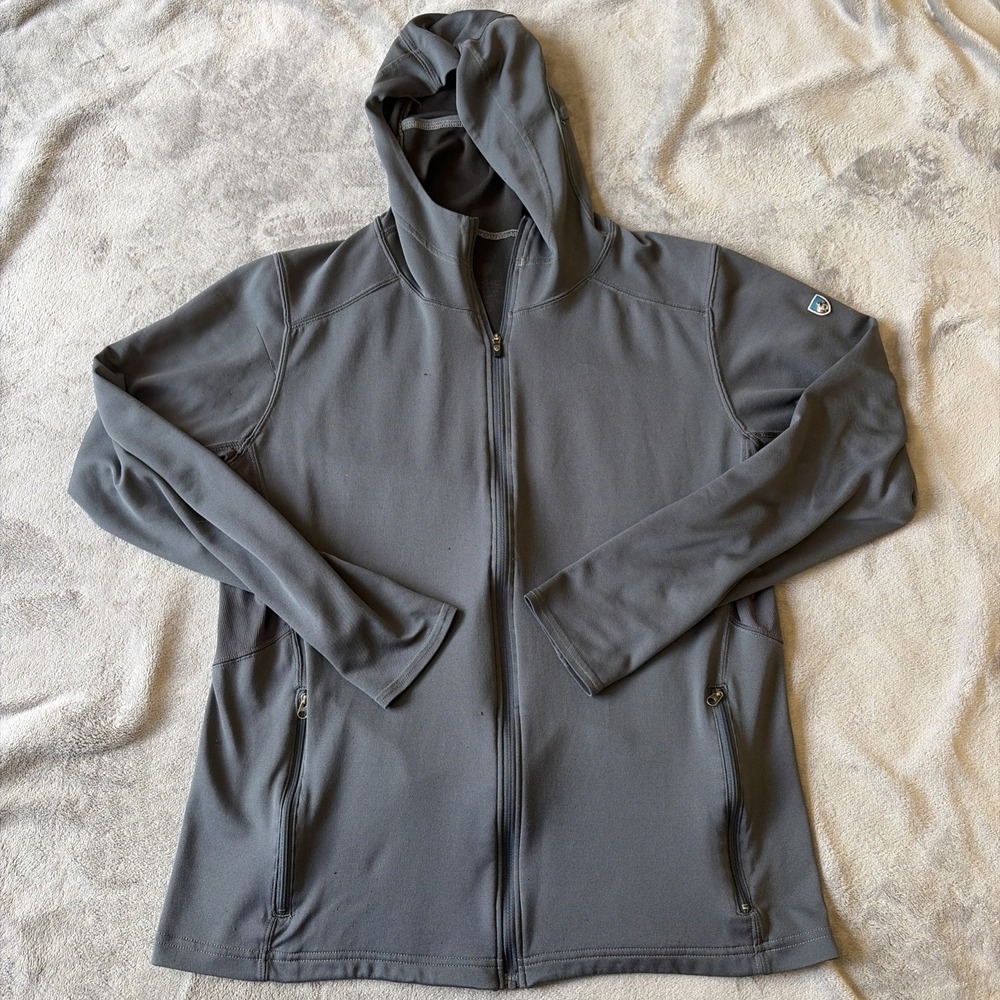 Kuhl Jacket Womens M Gray Lightweight Shadow Hiking Sweater Hoodie Outdoors
